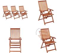 vidaXL: 3 sillas de jardín plegables de madera maciza de acacia. Sillas de jardín, sillas para exteriores, silla, sillas