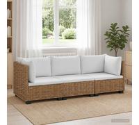 vidaXL 3 uds. Conjunto de Lounge de Ratán con Cojines GENDT Natural