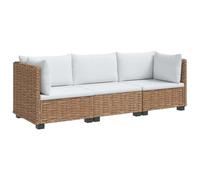 vidaXL 3 uds. Conjunto de Lounge de Ratán con Cojines GENDT Natural