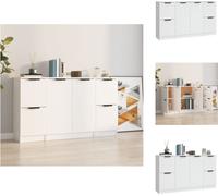 vidaXL, 3 unidades de aparadores, color blanco, fabricados en material de madera. - Aparadores