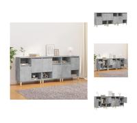 vidaXL, 3 unidades de aparadores, color gris hormigón, 60x35x70 cm, material de madera, aparadores