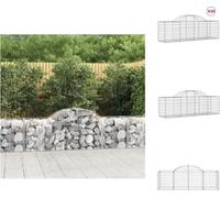 vidaXL: 30 macetas tipo gavión con arco, 200x50x60/80 cm, hierro galvanizado. Macetas y jardineras
