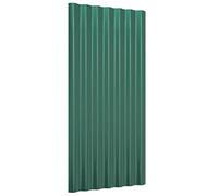 vidaXL Paneles de tejado 36x - Láminas metálicas corrugadas de acero recubierto, verde