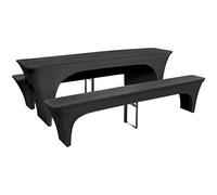 vidaXL 3X Fundas de Mesa y Bancos de Exterior Ajustada Gris Antracita Cubierta