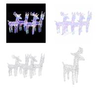 vidaXL, 4 ciervos LED multicolores, 160 LEDs, acrílico. Ciervos navideños, decoración navideña, ciervos iluminados