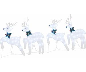 vidaXL, 4 ciervos navideños, luz blanca fría