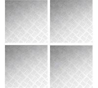 vidaXL: 4 escalones para escalera, 50 x 50 cm, color plateado, aluminio, forma cuadrada