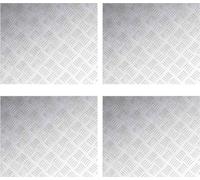vidaXL: 4 escalones para escalera, 60 x 50 cm, color plateado, aluminio, diseño recto