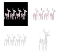 vidaXL, 4 faroles de ciervo LED, luz blanca cálida, 160 LEDs, acrílico. Decoración navideña: ciervos navideños, ciervos iluminados