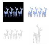 vidaXL, 4 faroles de ciervo LED, luz blanca fría, 160 LEDs, acrílico. Decoración navideña: ciervos navideños, ciervos iluminados