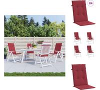 vidaXL: 4 fundas para sillas de jardín, modelo alto respaldo, color burdeos, 120x50x3 cm - Cojines para asiento