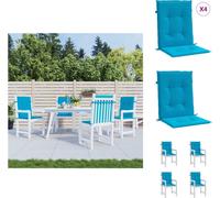 vidaXL: 4 fundas para sillas de jardín, modelo para respaldo bajo, color azul, 100x50x3 cm - Cojines para asiento