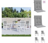 vidaXL: 4 fundas para sillas de jardín, modelo para respaldo bajo, color gris, fabricadas en tejido Oxford. Cojines para asiento