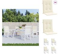 vidaXL: 4 fundas para sillas de jardín, modelo para sillas bajas, color crema, 100x50x3 cm - Cojines para asiento