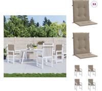 vidaXL: 4 fundas para sillas de jardín, modelo para sillas bajas, color taupe, 100x50x3 cm - Cojines para asiento