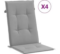 vidaXL: 4 fundas para sillas de jardín, para respaldo alto, color gris, 120x50x3 cm, de tela