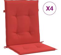 vidaXL: 4 fundas para sillas de jardín, para sillas de respaldo bajo, color rojo, 100x50x3 cm