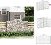 vidaXL: 4 macetas tipo gavión con arco, 200x50x120/140 cm, hierro galvanizado. Macetas y jardineras