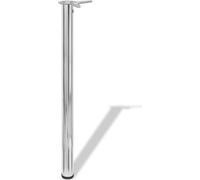 vidaXL 4 patas de mesa ajustables en altura, cromadas, 870 mm