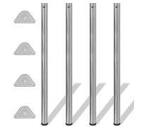 vidaXL 4 patas de mesa regulables en altura 1110 mm color níquel pulido