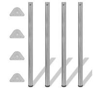 vidaXL 4 Patas de mesa ajustables en alturas 1100 mm Níquel cepillado