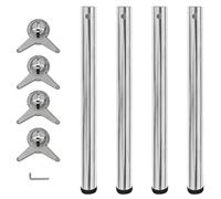 vidaXL 4 patas para mesa regulables en altura 710 mm hierro fuerte cromado