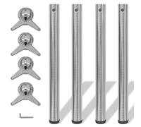 vidaXL 4 Patas de mesa ajustables en alturas 710 mm color níquel pulido