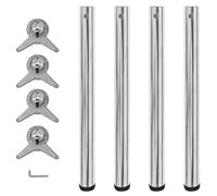 vidaXL 4x Patas para Mesa Regulables en Altura Hierro Fuerte Cromado 710 mm