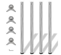 vidaXL 4 Patas de mesa ajustables en alturas 870 mm Cromado