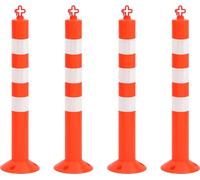 vidaXL: 4 postes de señalización con cadena, 75 cm, de polietileno