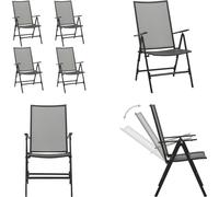 vidaXL: 4 sillas plegables de malla de acero, color antracita. Sillas plegables, sillas de malla