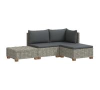 vidaXL 4 uds. Conjunto de Lounge de Ratán con Cojines GENDT Gris Kubu