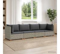 vidaXL 4 uds. Conjunto de Lounge de Ratan con Cojines GENDT Gris Kubu