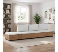 vidaXL 4 uds. Conjunto de Lounge de Ratán con Cojines GENDT Natural