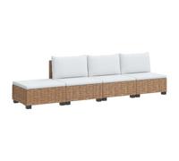 vidaXL 4 uds. Conjunto de Lounge de Ratán con Cojines GENDT Natural