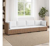 vidaXL 4 uds. Conjunto de Lounge de Ratan con Cojines GENDT Natural