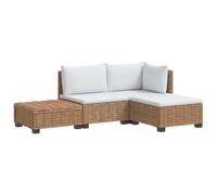 vidaXL 4 uds. Conjunto de Lounge de Ratán con Cojines GENDT Natural