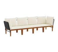 vidaXL 4 uds. Madera de Acacia Sólida y Cuerda Natural