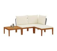 vidaXL Conjunto jardín 4 piezas Madera de acacia sólida y cuerda natural – Modular, limpieza fácil