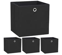 vidaXL Cajas de almacenaje pack de 4 32x32x32 cm Negro Textil