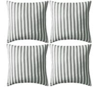 vidaXL 4X Cojines para Exterior a Rayas 45x45cm Gris Decoración Jardin Hogar