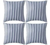 vidaXL Cojines para exterior a rayas 45x45 cm azul marino 4 unidades