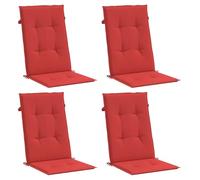 vidaXL 4X Cojines para Silla Jardín Rojo Almohadón Almohadilla Acolchado Banco