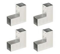 vidaXL 4X Conectores de Postes en L Soporte Jardín Patio al Aire Libre Estacas Exterior Valla Cerca Separador Metal Galvanizado 71x71mm