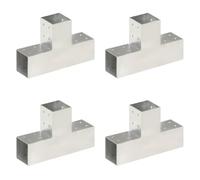 vidaXL 4X Conectores de Postes en T Soporte Jardín Patio al Aire Libre Estacas Exterior Valla Cerca Separador Metal Galvanizado 81x81mm