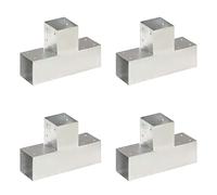vidaXL 4x Conectores de Postes en T Soporte Jardín Patio al Aire Libre Estacas Exterior Valla Cerca Separador Metal Galvanizado 91x91mm