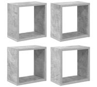 vidaXL 4X Estante Cubo Pared Estantería Colgante CD Libros Coleccionables Fotos Premios Adornos Decoración Librerías Hogar Gris Hormigón 26x15x26 cm