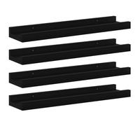 vidaXL 4X Estante de Pared Repisa Flotante Balda Estantería Salón Sala de Estar Estudio Exhibición Colgante Decoración Negro 40x9x3 cm