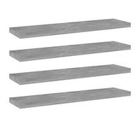 vidaXL 4X Estante Estantería Estudio Salón Decoración Libros Librería Librero Biblioteca Tablero Extra Madera Contrachapada Gris Hormigón 40x10x1,5 cm