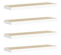 vidaXL Estante flotante pared 4 uds MDF 90x23,5x3,8 cm Blanco y roble
